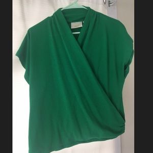 Anthropologie green crossover top size XL